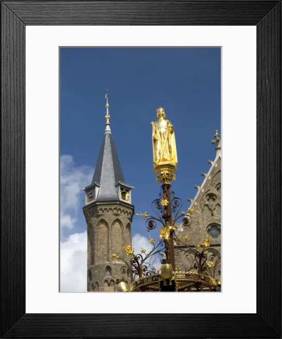 Framed Print : The Binnenhof inner court and the Knights Hall at The Hague in the province of South Holland