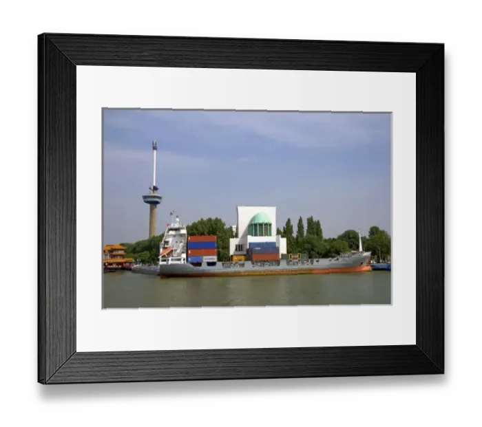 Framed Print : Container ship at the Port of Rotterdam, Netherlands