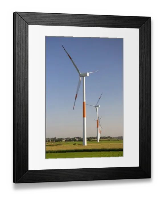 Framed Print : Commercial power generating windmills in northern Belgium south of Rotterdam, Holland