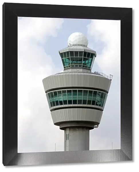 Air traffic control tower at Schiphol Airport in Amsterdam, Netherlands