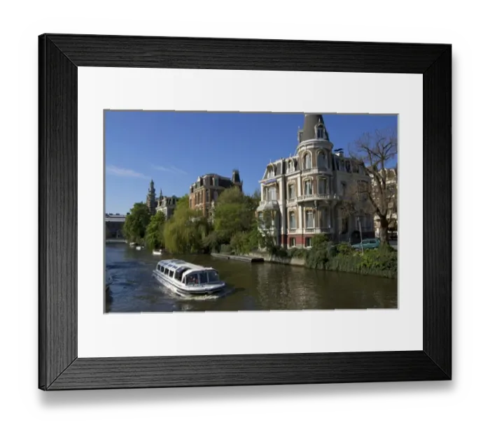 Framed Print : Europe, Netherlands, Holland, Amsterdam, Victorian era houses along the Singelgracht