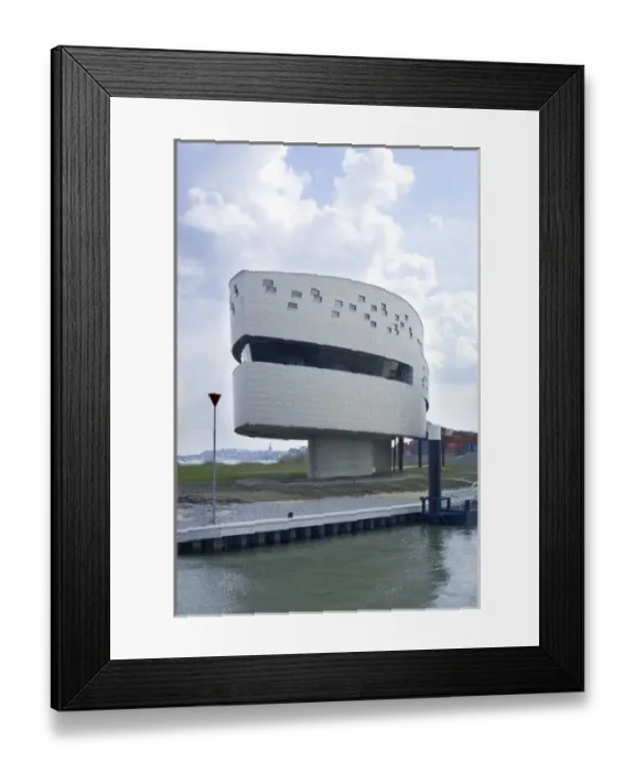 Framed Print : Netherlands, Gelderland, Nijmegen, Control Tower at the intersection of Waal River Framed Print : Netherlands, Gelderland, Nijmegen, Control Tower at the intersection of Waal River