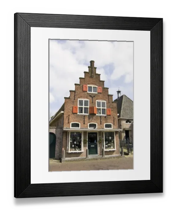 Framed Print : Netherlands, North Holland, Edam, typical old dutch architecture