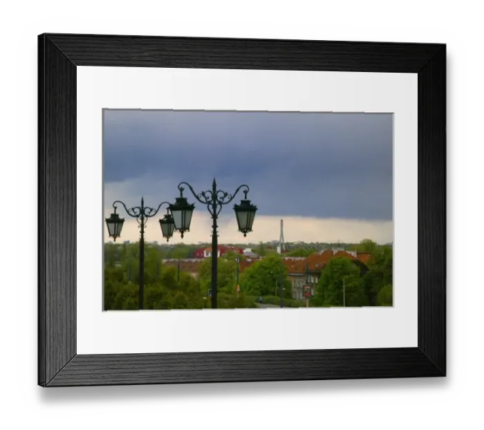 Framed Print : Bridge with old town cityscape, Warsaw, Poland Framed Print : Bridge with old town cityscape, Warsaw, Poland