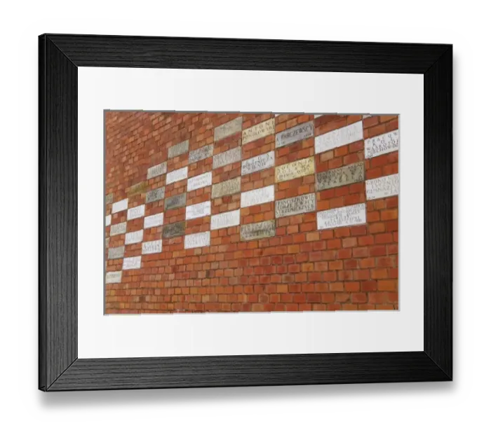 Framed Print : Brick wall on Wawel Castle, Krakow, Poland