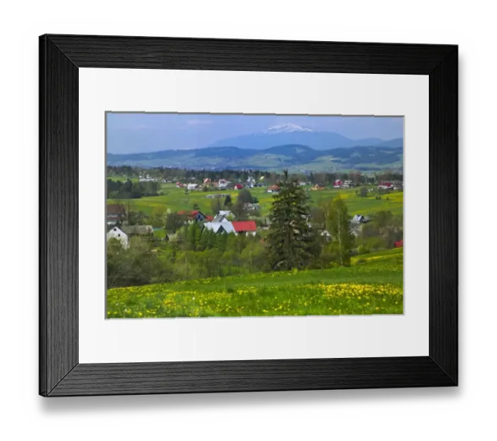 Framed Print : Zakopane nestled in the Tatra Mountains with farmlands, Poland Framed Print : Zakopane nestled in the Tatra Mountains with farmlands, Poland