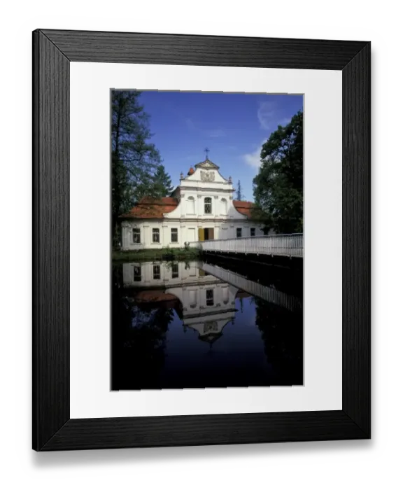 Framed Print : Poland, Malopolska, Zwierzyniec. Chapel upon the water, baroque style Framed Print : Poland, Malopolska, Zwierzyniec. Chapel upon the water, baroque style