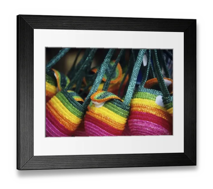 Framed Print : Portugal: Palmela, colorful purses for sale Framed Print : Portugal: Palmela, colorful purses for sale