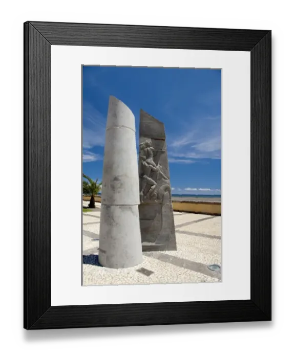 Framed Print : Portugal, Madeira Island, Funchal. Scenic waterfront promenade, contemporary sculpture Framed Print : Portugal, Madeira Island, Funchal. Scenic waterfront promenade, contemporary sculpture