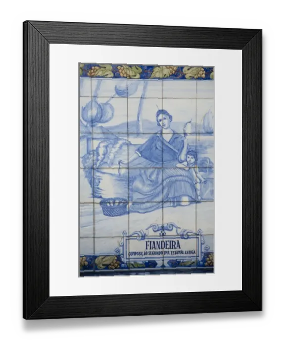 Framed Print : Portugal, Madeira Island, Funchal. Scenic waterfront promenade, traditional tile detail Framed Print : Portugal, Madeira Island, Funchal. Scenic waterfront promenade, traditional tile detail