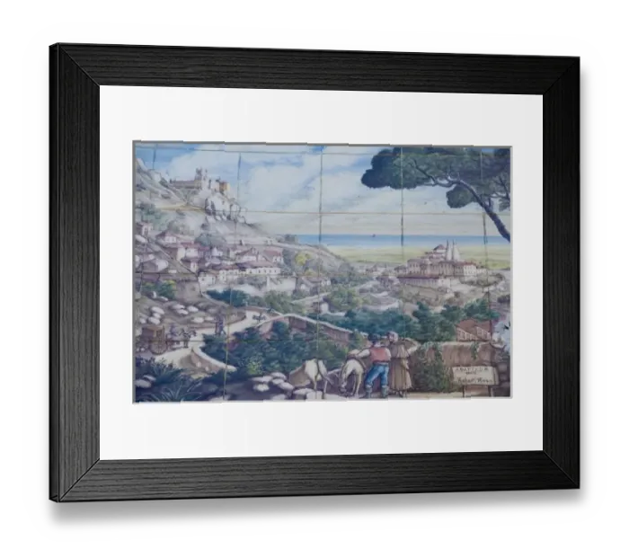 Framed Print : Europe, Portugal. Historic town of Sintra about 1 hour from Lisbon. Traditional Portuguese Framed Print : Europe, Portugal. Historic town of Sintra about 1 hour from Lisbon. Traditional Portuguese