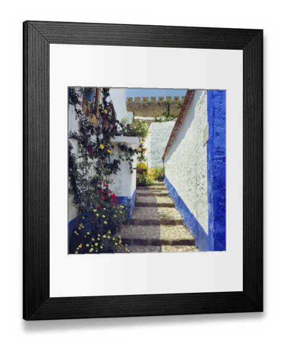 Framed Print : Europe, Portugal, Obidos. The white-washed village of Obidos, now a national monument Framed Print : Europe, Portugal, Obidos. The white-washed village of Obidos, now a national monument