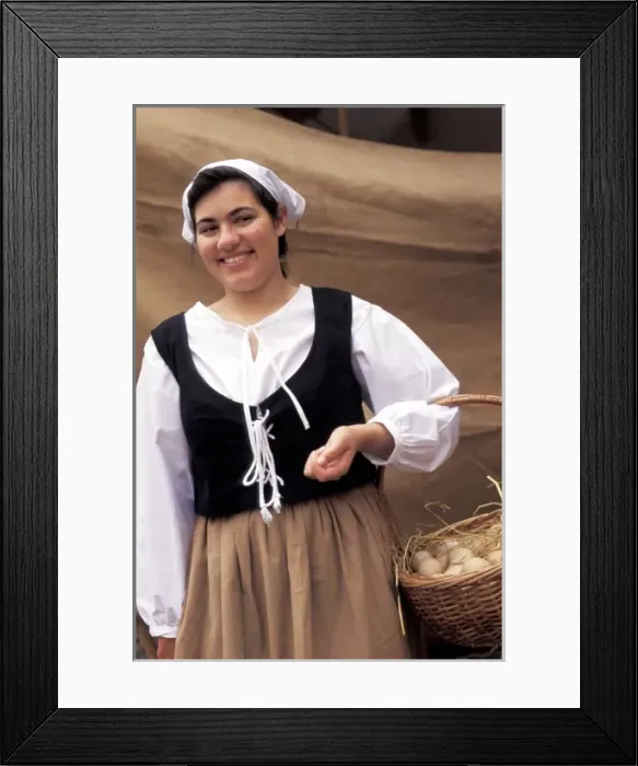 Framed Print : Portugal, Coimbra. Girl in costume during summer medieval fair (MR) Framed Print : Portugal, Coimbra. Girl in costume during summer medieval fair (MR)