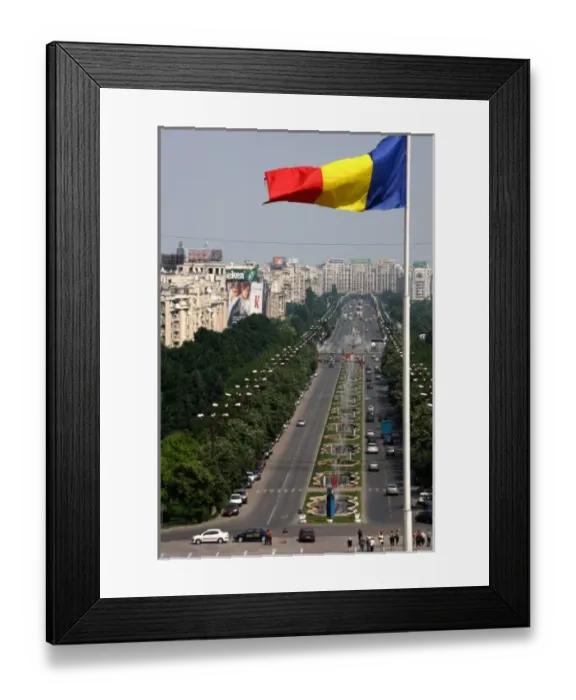 Framed Print : Europe. Romania. Bucharest. The view of B-dul Unirii Boulevard from the main balcony Framed Print : Europe. Romania. Bucharest. The view of B-dul Unirii Boulevard from the main balcony