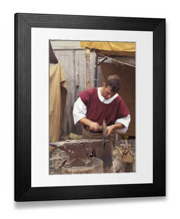 Framed Print : Portugal, Coimbra. Man in costume during summer medieval fair (MR)