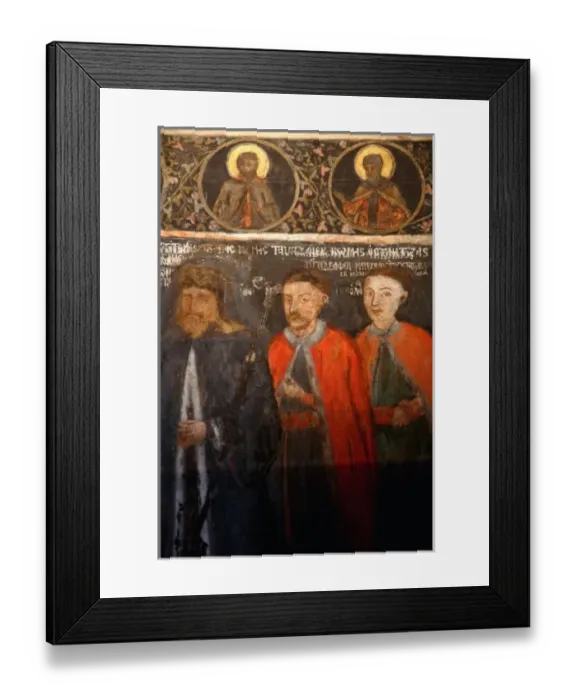 Framed Print : Europe, Romania, Bucharest, Murals decorated the wall of Stavropoleos Monastery Framed Print : Europe, Romania, Bucharest, Murals decorated the wall of Stavropoleos Monastery