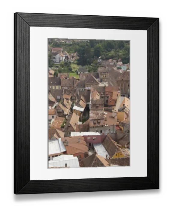 Framed Print : Romania, Transylvania, Sighisoara. Birthplace of Vlad Tepes, Dracula. Rooftop view Framed Print : Romania, Transylvania, Sighisoara. Birthplace of Vlad Tepes, Dracula. Rooftop view