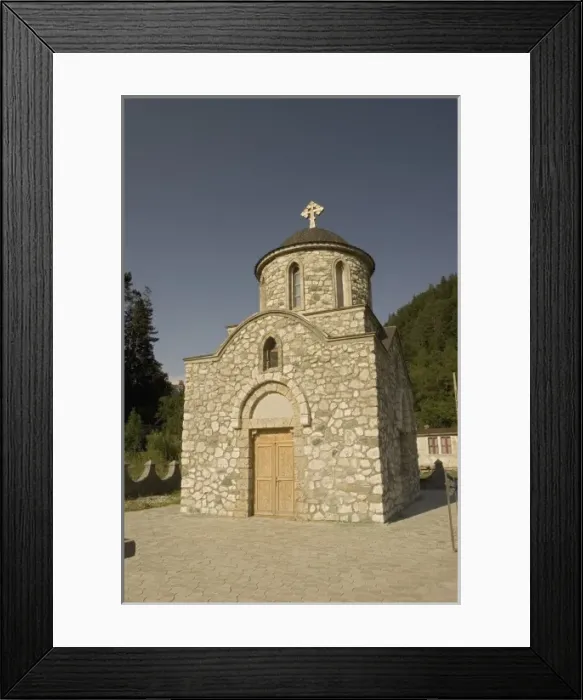 Framed Print : Romania, Brasov, Bran, The old church below the Bran Castle