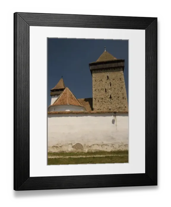 Framed Print : Romania, Homorod, Romanic church from 13 cent. modified in 15 and 18 cent. Double