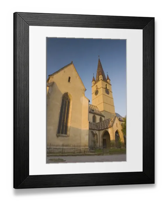Framed Print : Romania, Sibiu, The Evangelic cathedral in the medieval city, The foundation of