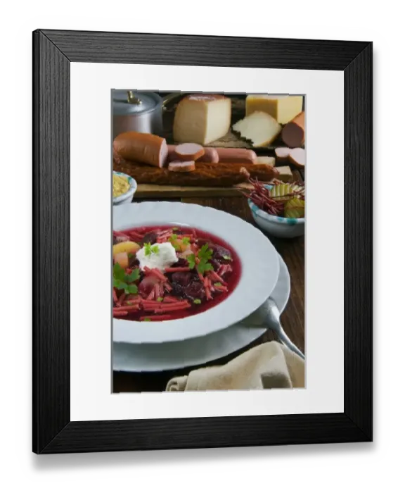 Framed Print : Romania, food, borsch soup, traditional Framed Print : Romania, food, borsch soup, traditional