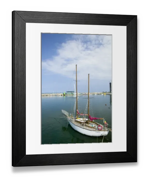 Framed Print : sailboat in harbour, Romania, Constanta Framed Print : sailboat in harbour, Romania, Constanta
