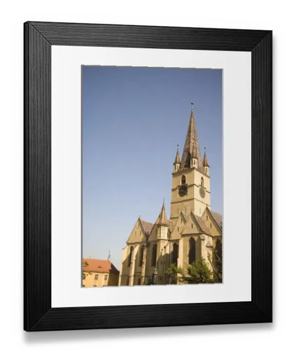 Framed Print : Romania, Sibiu. The Evangical Church of Sibiu, Old Town. (RF) Framed Print : Romania, Sibiu. The Evangical Church of Sibiu, Old Town. (RF)