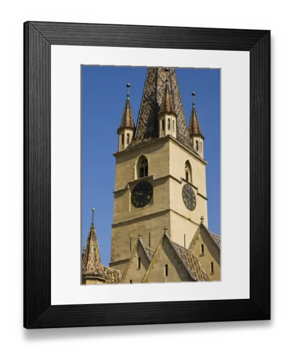 Framed Print : The Evangelical Church, or Evangelische Stadtpfarrkirche, was built in 1520, Sibiu