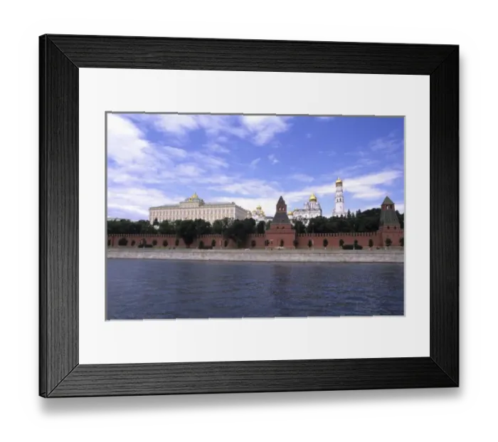 Framed Print : The new Russia Moscow the famous walls of the Kremlin Government from the Moscow River Framed Print : The new Russia Moscow the famous walls of the Kremlin Government from the Moscow River
