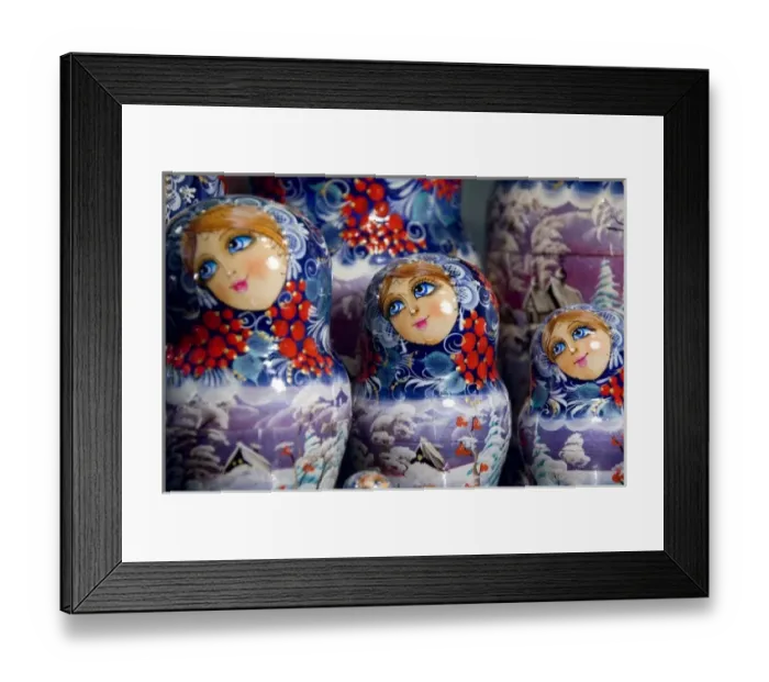 Framed Print : Russia, Volga-Baltic Waterway, Goritzy. Russian souvenir matryoshka dolls Framed Print : Russia, Volga-Baltic Waterway, Goritzy. Russian souvenir matryoshka dolls