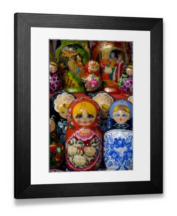 Framed Print : Russia, Moscow, Red Square. Typical matryoshka dolls