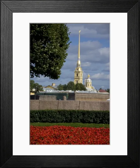 Framed Print : Russia, St. Petersburg, Hare Island, Peter and Paul Fortress, Bell Tower. SS Peter