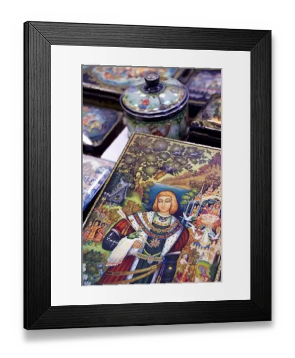 Framed Print : Russia, Golden Ring city of Yaroslavl. High quality traditional Russian lacquer boxes
