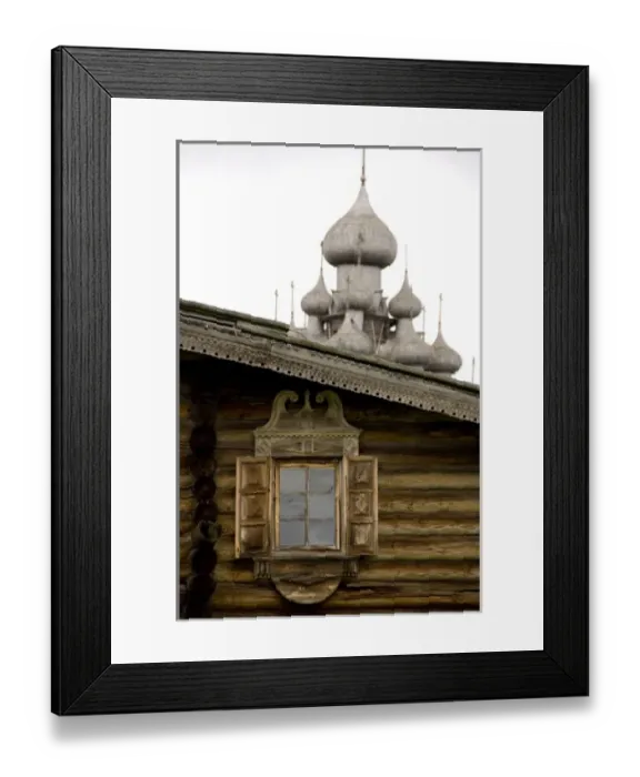 Framed Print : Russia, Lake Onega, Kizhi Island. Historic 22-domed Transfiguration Church & 9-domed Framed Print : Russia, Lake Onega, Kizhi Island. Historic 22-domed Transfiguration Church & 9-domed
