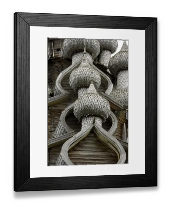 Framed Print : Russia, Lake Onega, Kizhi Island. Historic 22-domed Transfiguration Church built
