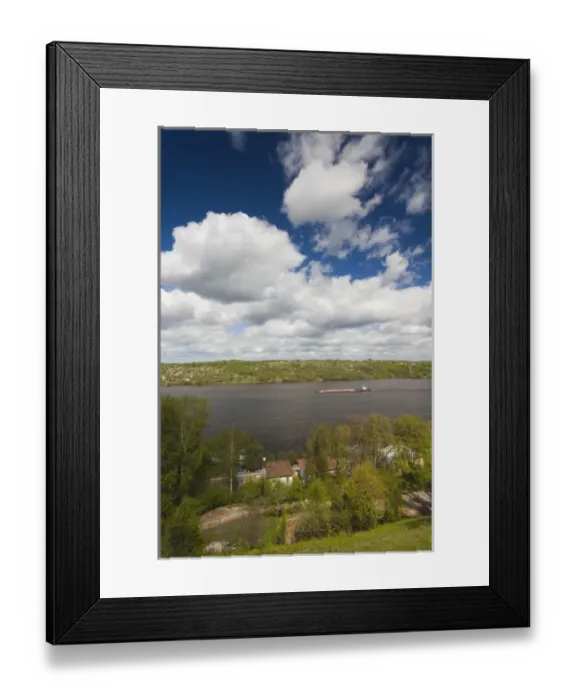 Framed Print : Russia, Ivanovo Oblast, Golden Ring, Plyos, elevated view of Volga River town