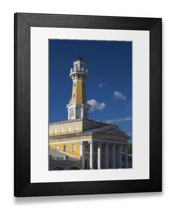 Framed Print : Russia, Kostroma Oblast, Golden Ring, Kostroma, Susaninskaya Square, historic fire tower