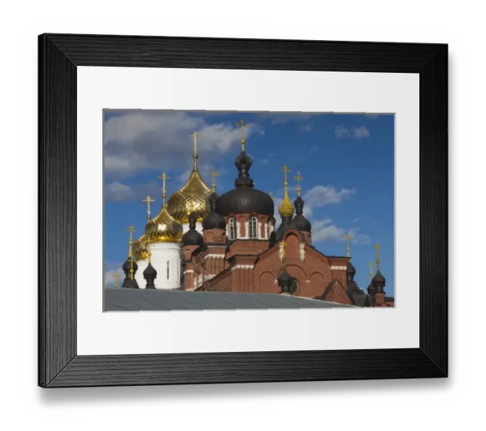 Framed Print : Russia, Kostroma Oblast, Golden Ring, Kostroma, Monastery of the Epiphany, domes