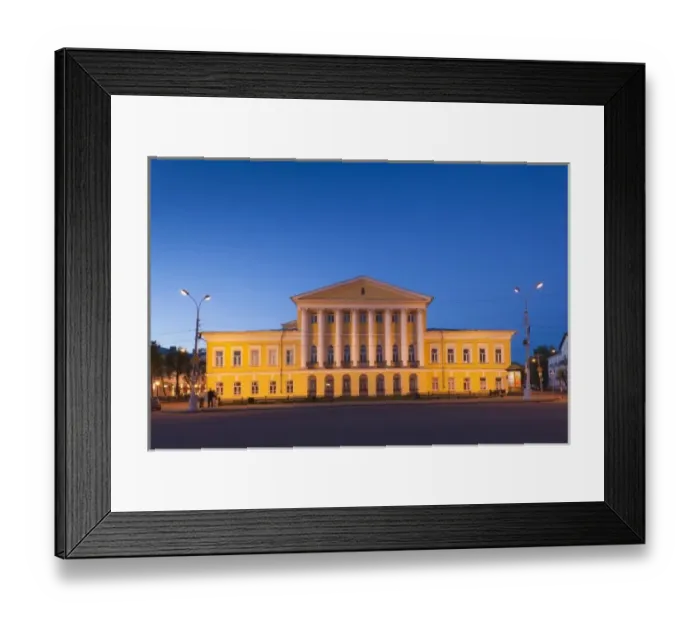 Framed Print : Russia, Kostroma Oblast, Golden Ring, Kostroma, Susaninskaya Square, courthouse, evening
