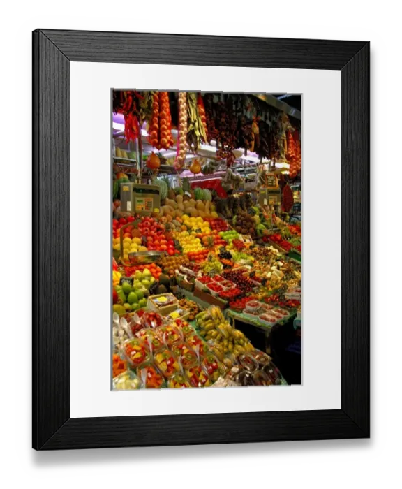 Framed Print : Europe, Spain, Catalunya, Barcelona, La Rambla. Mercat de la Boqueria (aka Mercat