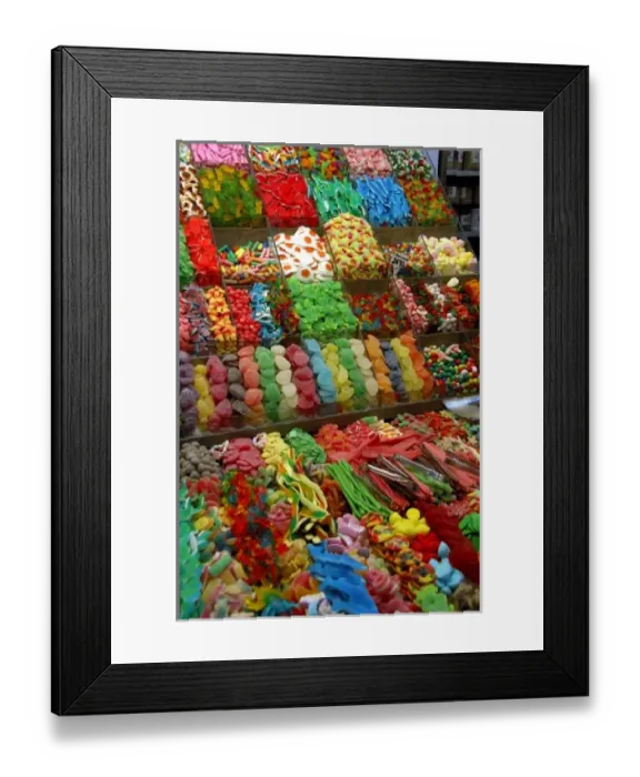 Framed Print : Europe, Spain, Catalunya, Barcelona, La Rambla. Mercat de la Boqueria (aka Mercat