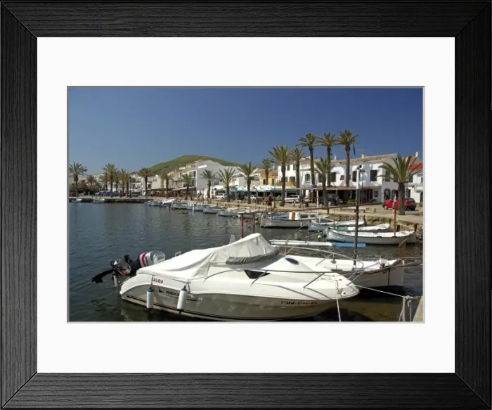 Framed Print : Europe, Spain, Minorca (aka Menorca). Fishing village of Fornells on the north side of the island