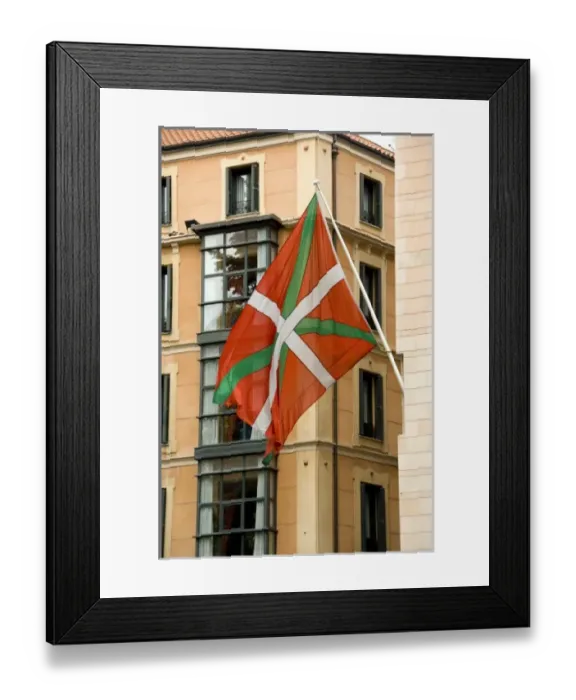 Framed Print : Spain, Bilbao. Basque flag