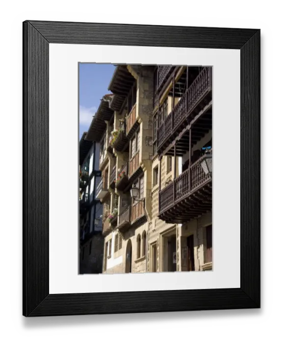 Framed Print : Spain, Guipuzcoa coast, Hondarribia (aka Fuenterrabia). Typical colorful homes Framed Print : Spain, Guipuzcoa coast, Hondarribia (aka Fuenterrabia). Typical colorful homes