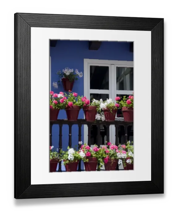 Framed Print : Spain, Guipuzcoa coast, Hondarribia (aka Fuenterrabia). Typical colorful homes Framed Print : Spain, Guipuzcoa coast, Hondarribia (aka Fuenterrabia). Typical colorful homes