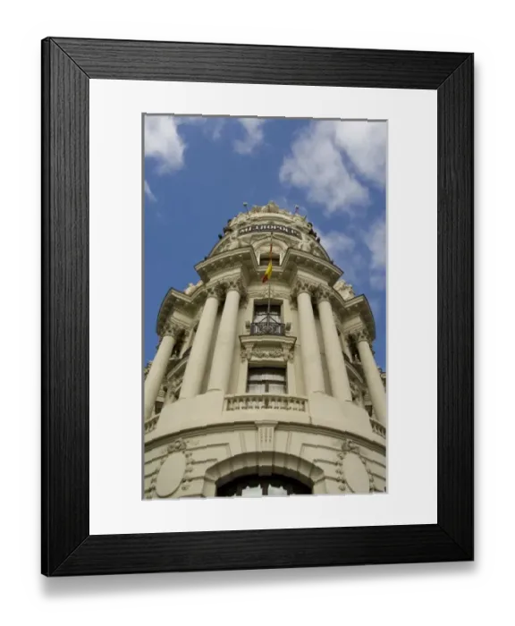 Framed Print : Spain, Madrid. Award winning architecture and former historic Metropolis Insurance building c