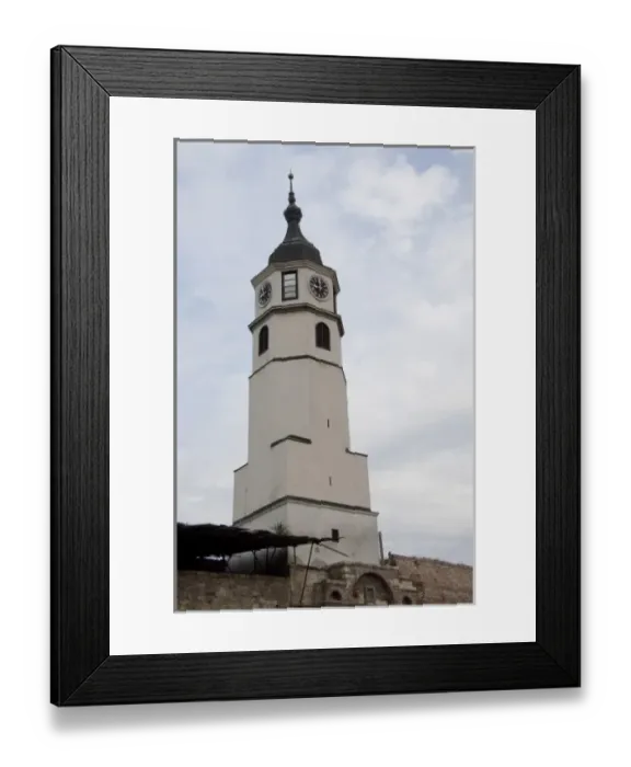 Framed Print : Serbia, Belgrade. Kalemegdan Fortress (aka Belgrade Fortress). Fort clock tower