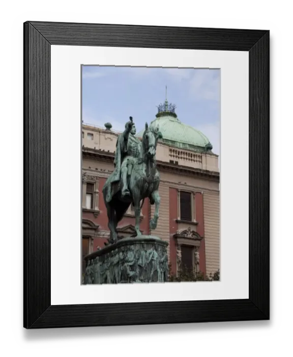 Framed Print : Serbia, Belgrade. Heart of the historic district, Republic Square (aka Trg Republike) Framed Print : Serbia, Belgrade. Heart of the historic district, Republic Square (aka Trg Republike)