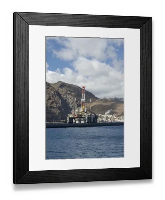 Framed Print : Spain, Canary Islands, Tenerife. Muelle Sur port area. Oil rig Framed Print : Spain, Canary Islands, Tenerife. Muelle Sur port area. Oil rig