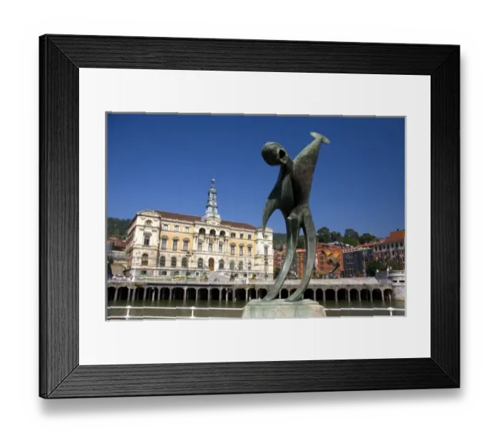 Framed Print : Day of the Dead public art sculpture and the City Hall of Bilbao, Biscay, Basque Country Framed Print : Day of the Dead public art sculpture and the City Hall of Bilbao, Biscay, Basque Country